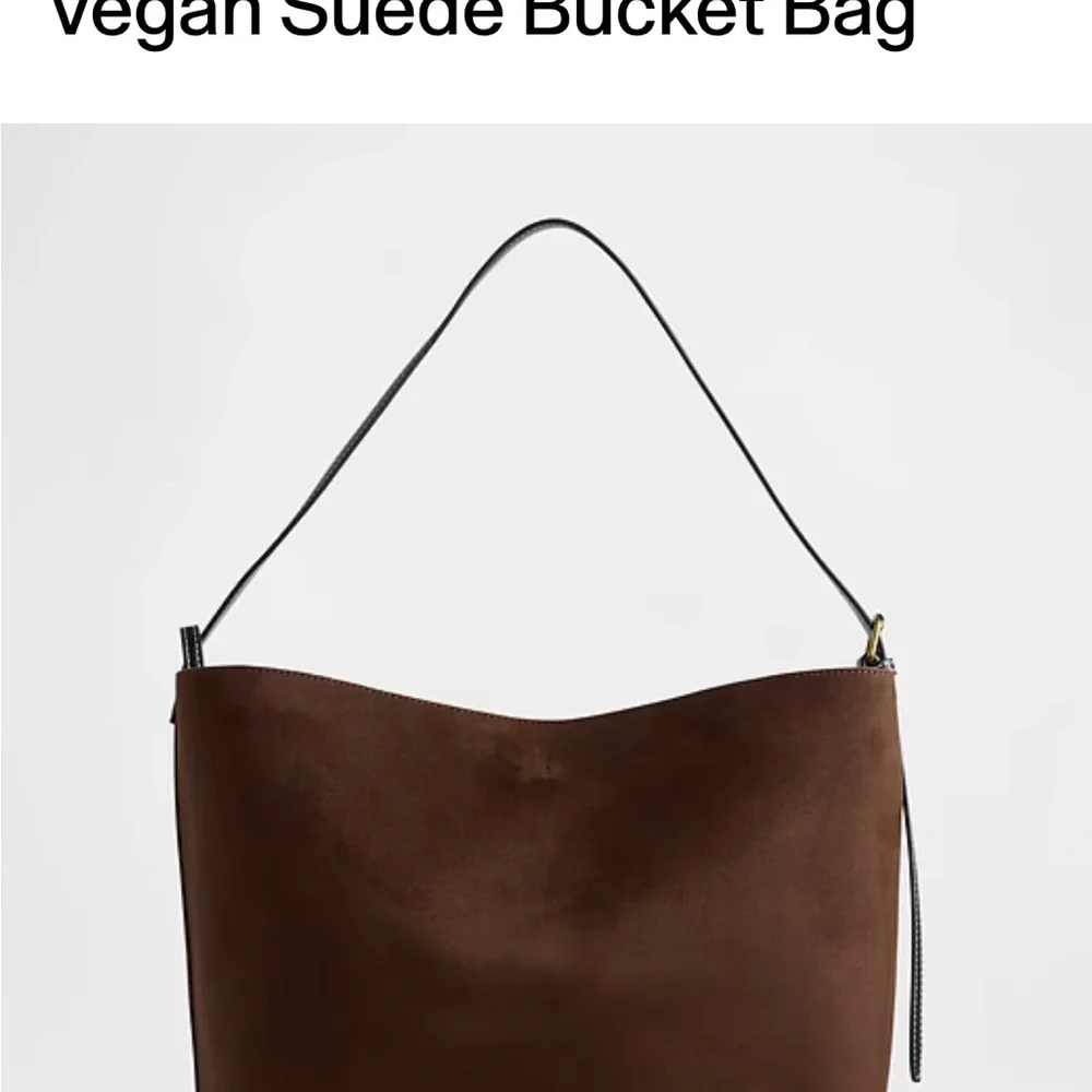 GAP Brown Vegan Suede Bucket Hobo Bag